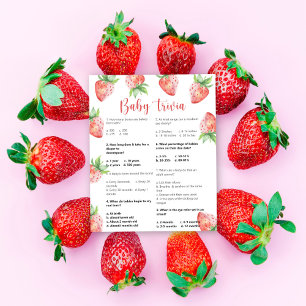 Strawberry Baby Trivia Jogo Chá de fraldas