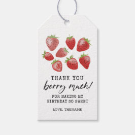 Strawberry Birthday Obrigado Etiqueta Berry Sweet