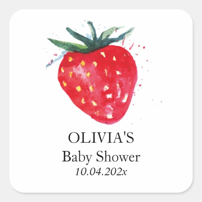 Strawberry Birthday Obrigado Por Dar Etiqueta (Frente)