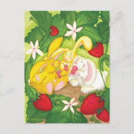 Strawberry Bunny Tea / Cartão postal