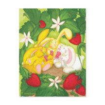 Strawberry Bunny Tea / Cartão postal