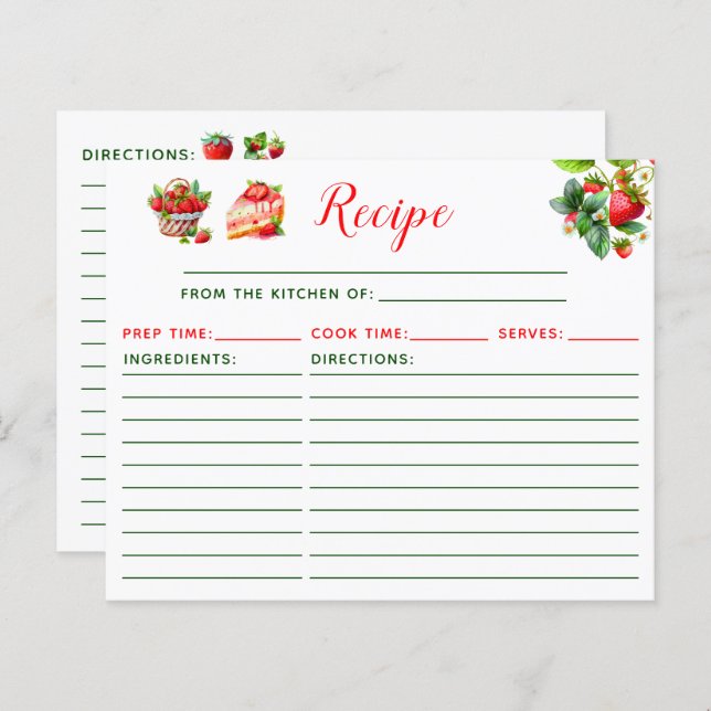 Strawberry Cake Recipe (Frente/Verso)