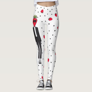 Strawberry Chic – Leggings de Moda Excêntrica Adic