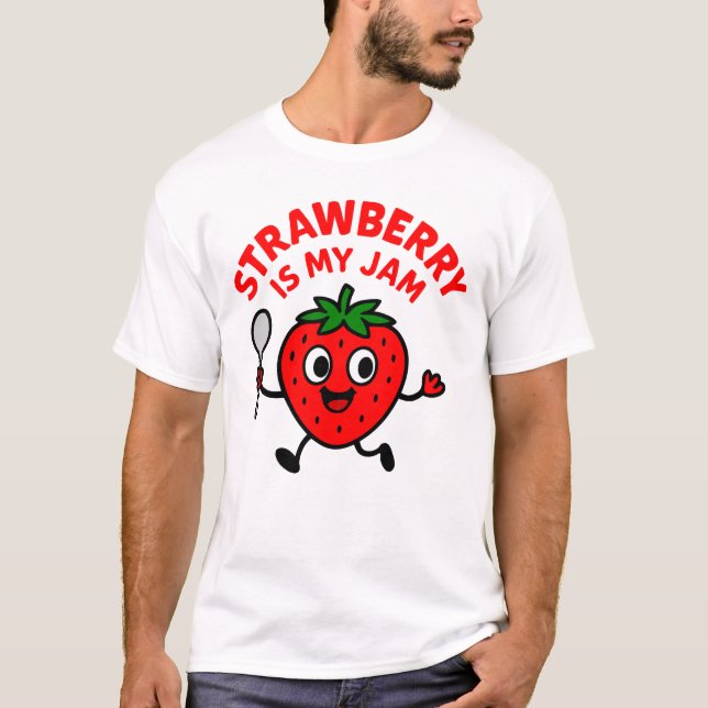 Strawberry é minha camiseta de geleia (Frente)