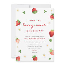 Strawberry Girl Berry Sweet Convite ao Chá de fral