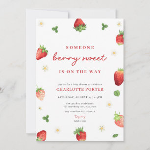 Strawberry Girl Berry Sweet Convite ao Chá de fral