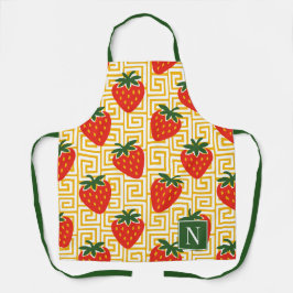 Strawberry Greek Key Monogram