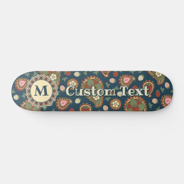 Strawberry Paisley Patterley Skateboard (Horz)