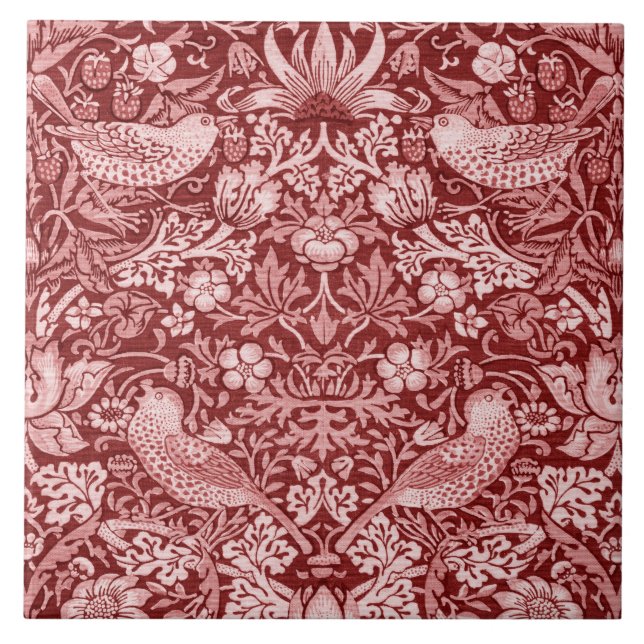 Strawberry Thief Maroon, William Morris (Frente)