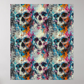 Street Art Skull Poster Design A32