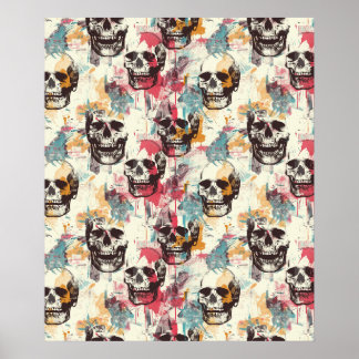 Street Art Skull Poster Design A33