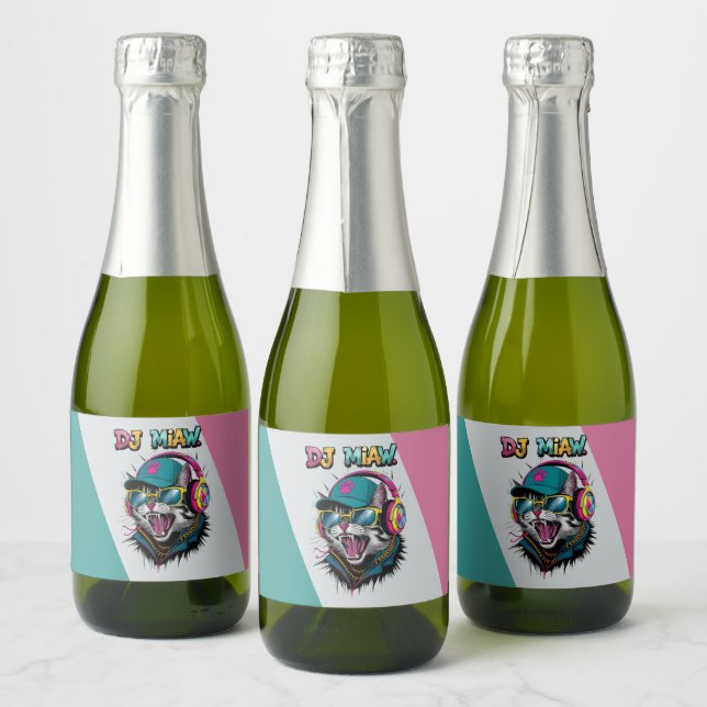 Street Cat DJ Attitude – Bold Streetwear Art (Garrafas)