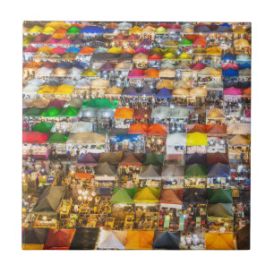 Street Comida Market Rod Fai Bangkok Tailândia