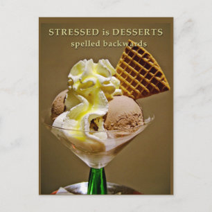 STRESSED é DESSERTS espelhado para trás - Cartão p