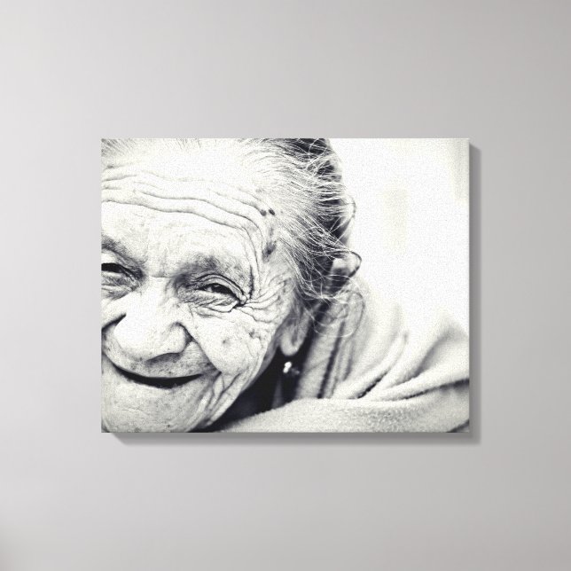 Stretched Canvas Print - Elderly Woman Photo (Frente)