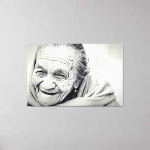 Stretched Canvas Print - Elderly Woman Photo