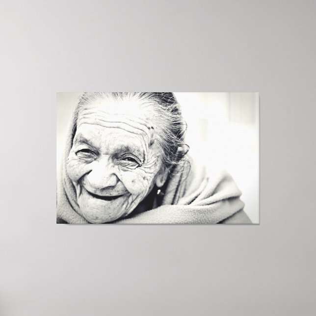 Stretched Canvas Print - Elderly Woman Photo (Frente)