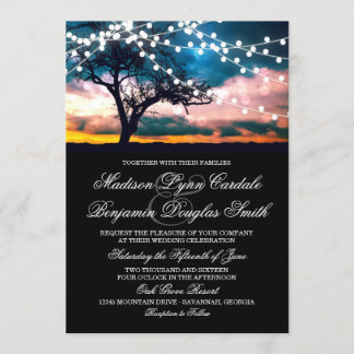 String de Lights Tree no Convite de Casamento Suns
