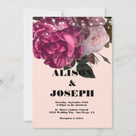 String Lights Burgundy Flowers Convite De Casament