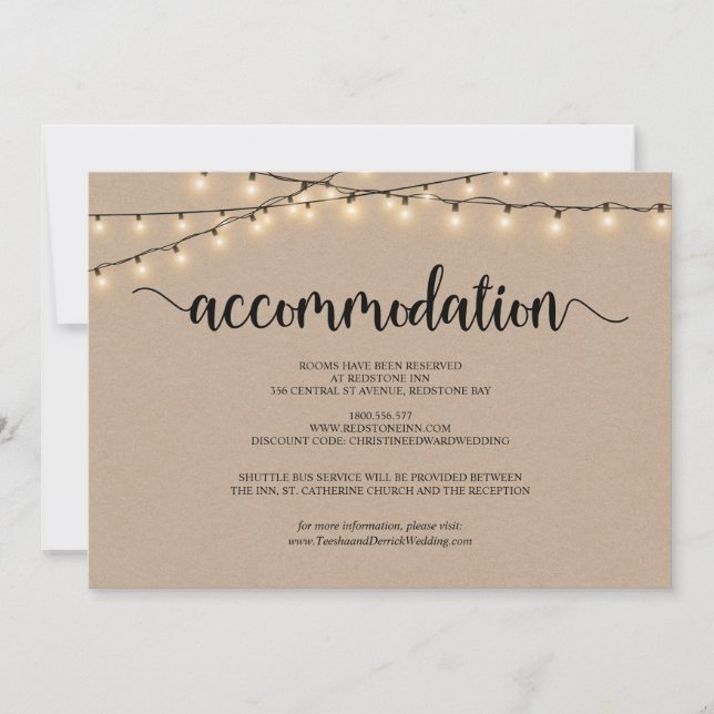 String Lights Kraft, Cartão de Alojamento (Frente)