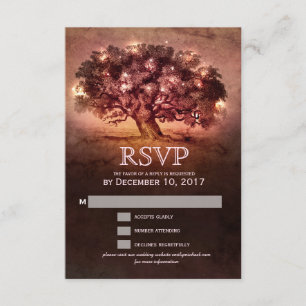 String Lights Oak Tree Country Weding RSVP