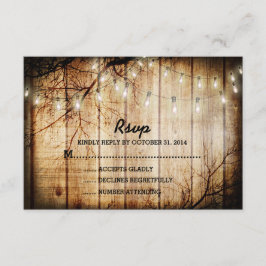 String Lights Tree Vintage Barn Wood Weding RSVP