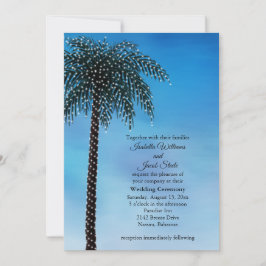 String Luzes Palm Tree Convite de casamento Waterc