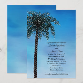 String Luzes Palm Tree Convite de casamento Waterc