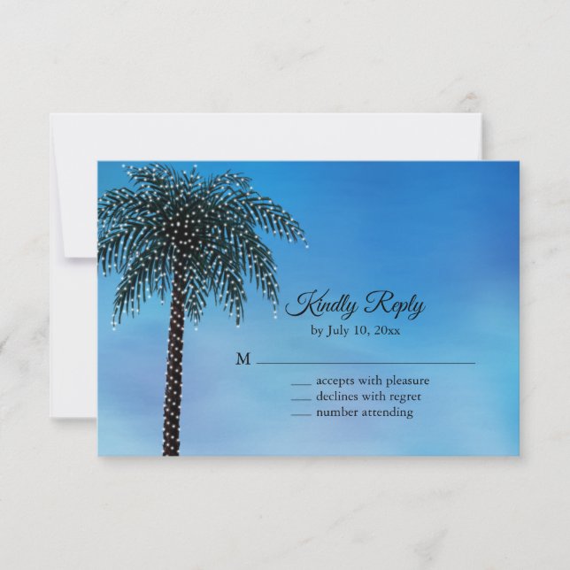 String Luzes Palm Tree RSVP Watercolor (Frente)