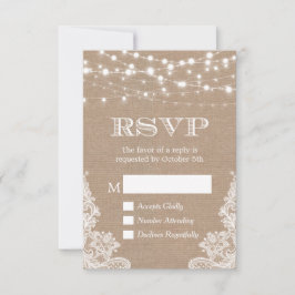 String Luzes Russo Country Burlap Lace RSVP