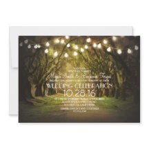 String of Lights Trees Path Rustic Convites de cas