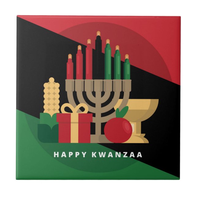 stripe diagonal Happy Kwanzaa (Frente)