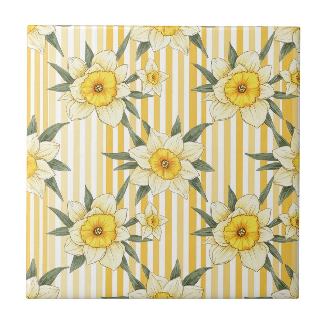 Striped Daffodil Floral Pattern (2) (Frente)