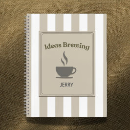 Striped Khaki & White "Ideas Brewing"