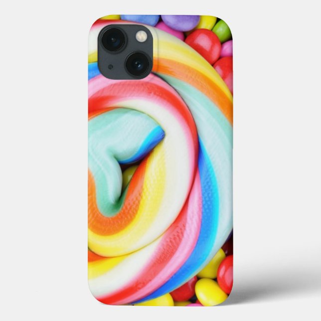 Striped Lollipop And Multicolored Smarties (Verso)