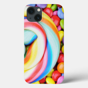 Striped Lollipop And Multicolored Smarties