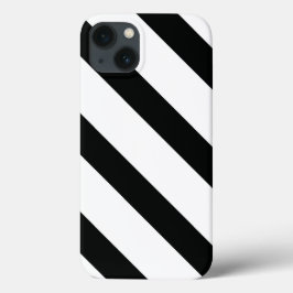 Striped (Preto e Branco) | Diagonal) Qualquer Tama