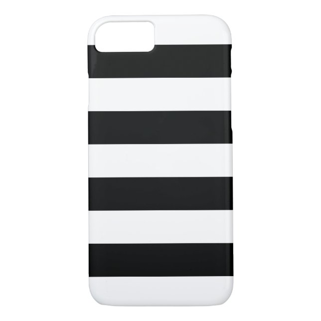 Striped (Preto e Branco) | Horizontal) Capa de tel (Verso)