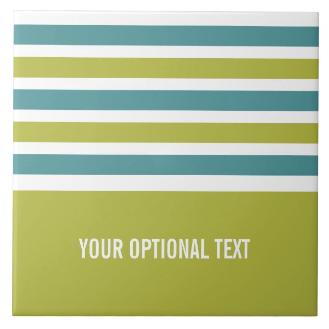 Stripes azulejos de monograma personalizado padrão (Frente)