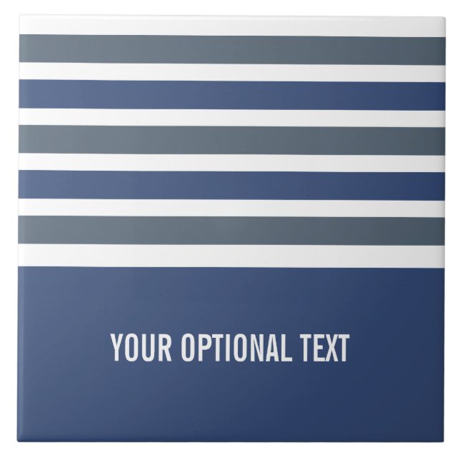 Stripes azulejos de monograma personalizado padrão (Frente)