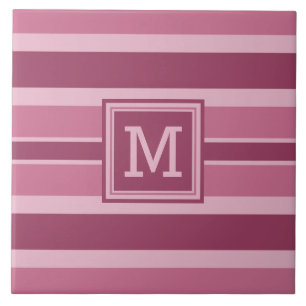 Stripes azulejos de monograma personalizado padrão