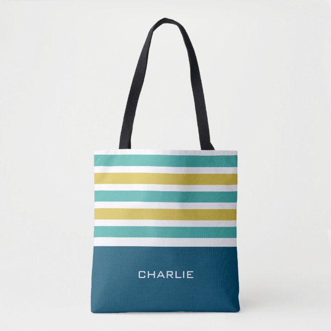 Stripes bolsas personalizadas de monograma (Frente)