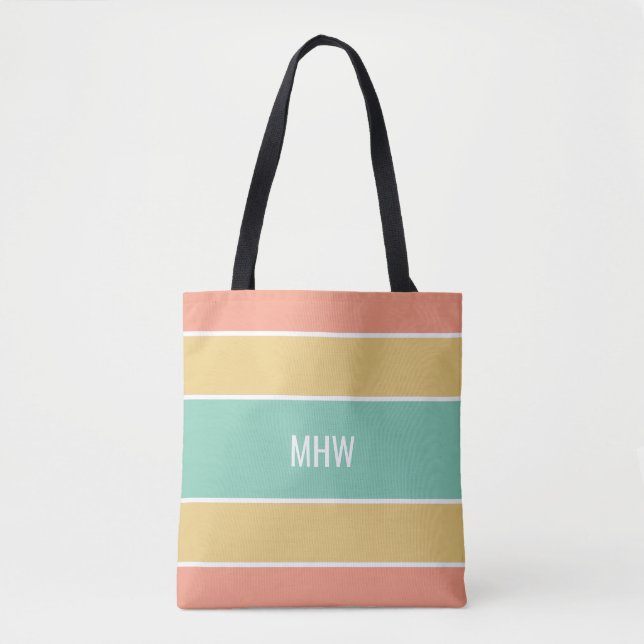 Stripes bolsas personalizadas de monograma (Frente)