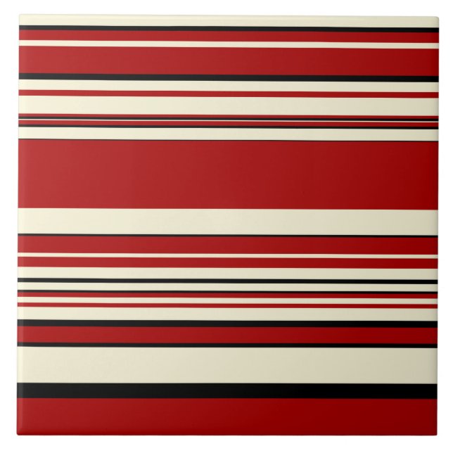 Stripes Complexas - Vermelho e Creme (Frente)