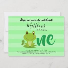 stripes de sapo primeiro aniversario Convite