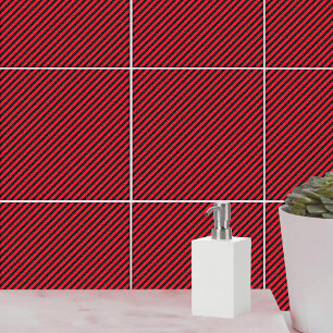Stripes Diagonais Finas Pretas e Vermelhas