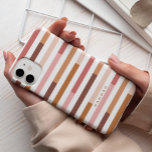Stripes Esmagam Moderno Neutro<br><div class="desc">Listras de cor rosa, esbranquiçada, argila, marrom, bronzeada, ferrugem e terracota. Esta capa de telefone é na moda e moderna, com seu nome ou mensagem personalizada.</div>