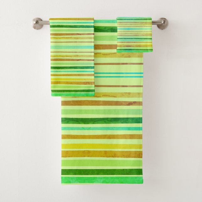 Stripes Laranja, Limão, Limão, Azul, Toalha de Cin (Insitu)