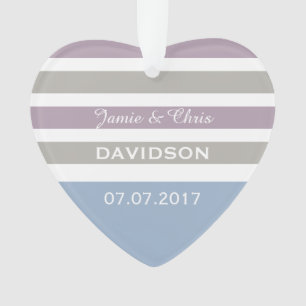 Stripes Ornamento de casamento personalizado