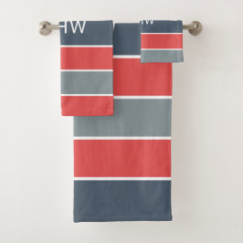 Stripes Padrão Conjunto de toalhas de Monograma Pe